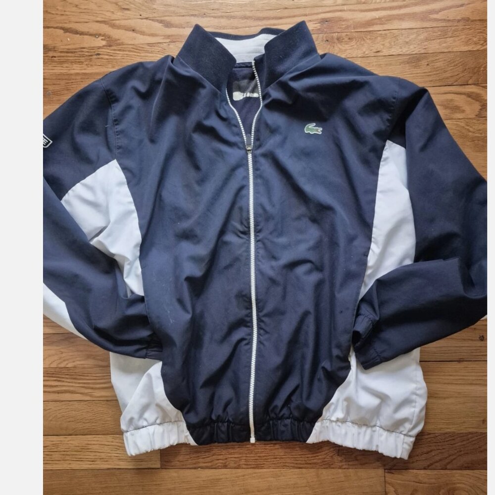 Vintage 90s Lacoste Sport Jacket Size L, Track Jacket, Colorblock  Bomber Blue